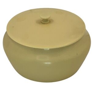 Vintage DuPont Ivory Py-ra-lin Celluloid Yellow 4.5 Inch Vanity Jar